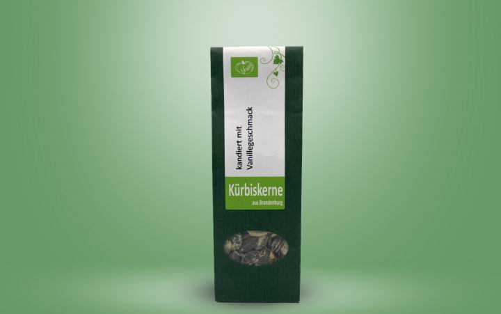 Kürbiskerne kandiert mit Vanillegeschmack Tüte 80g