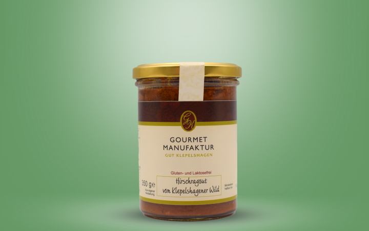 Hirschragout vom Klepelshagener Wild Glas 350g