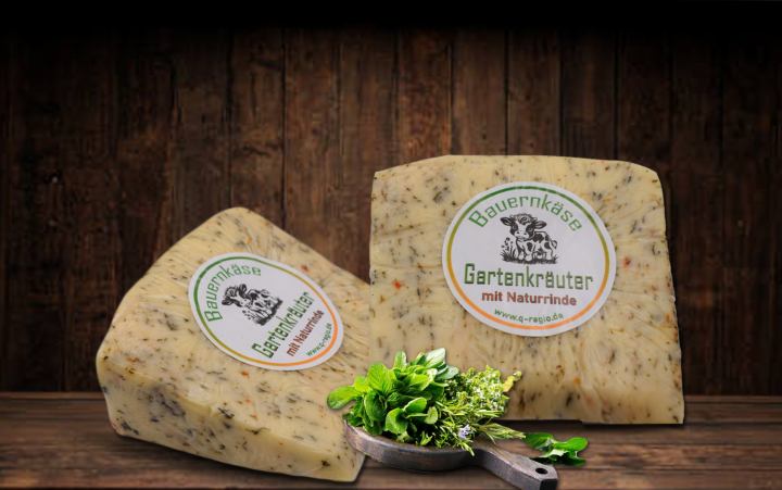 Bauernkäse Gartenkräuter Naturrinde ca. 250g