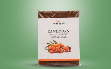 Sanddorn in Vollmilchschokolade Tafel 75g